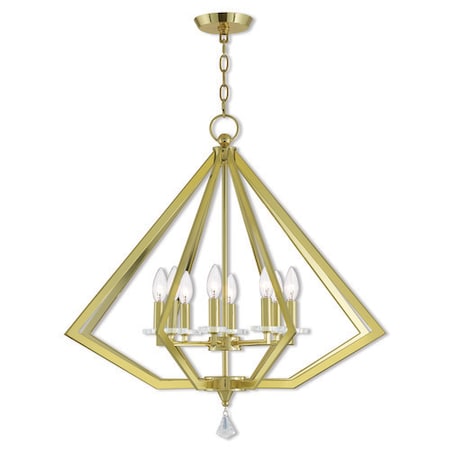 Livex Lighting Diamond 8 Light Polished Brass Chandelier 50668-02